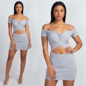 Crisscross cut out dress